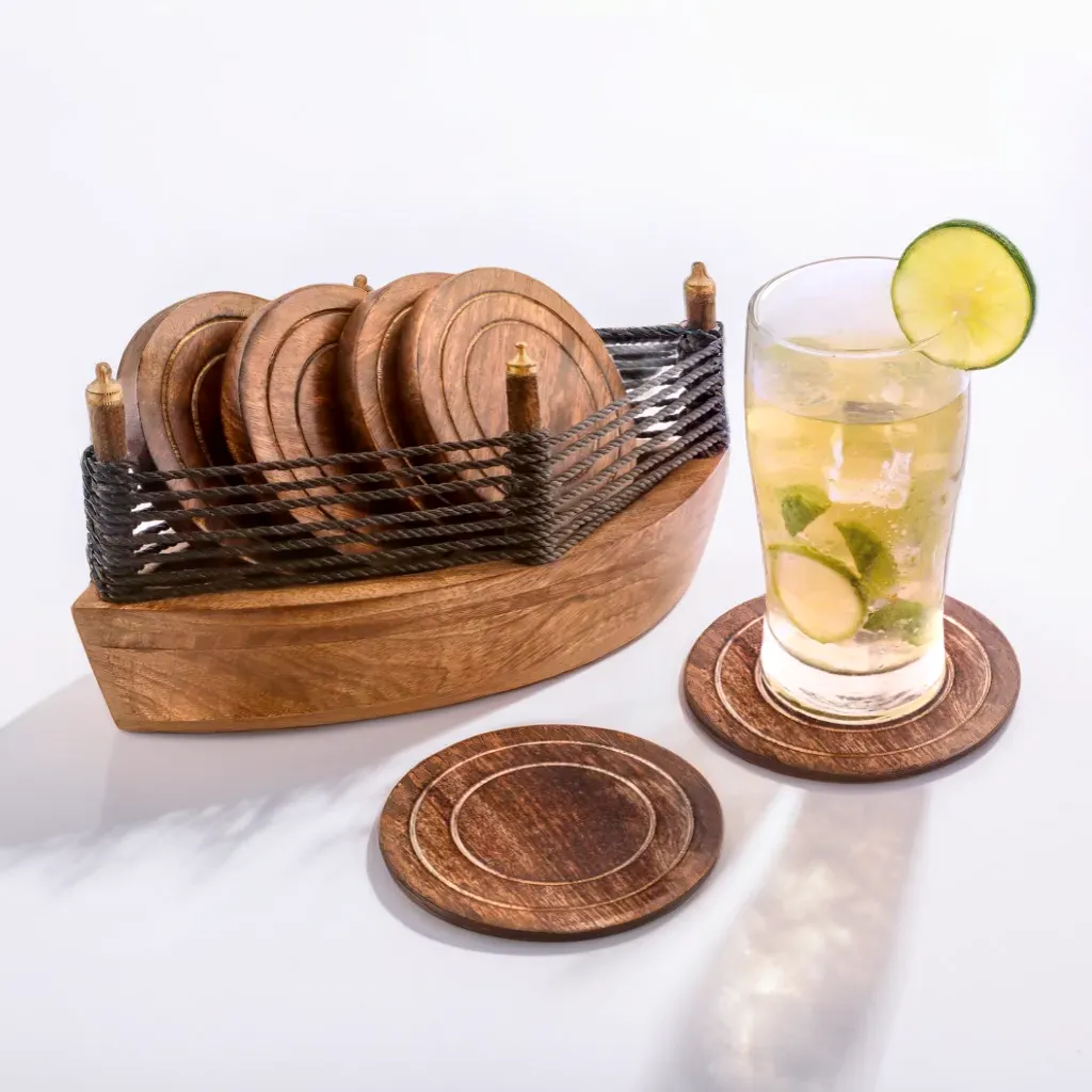 Modern Wooden Coasters | Set of 6